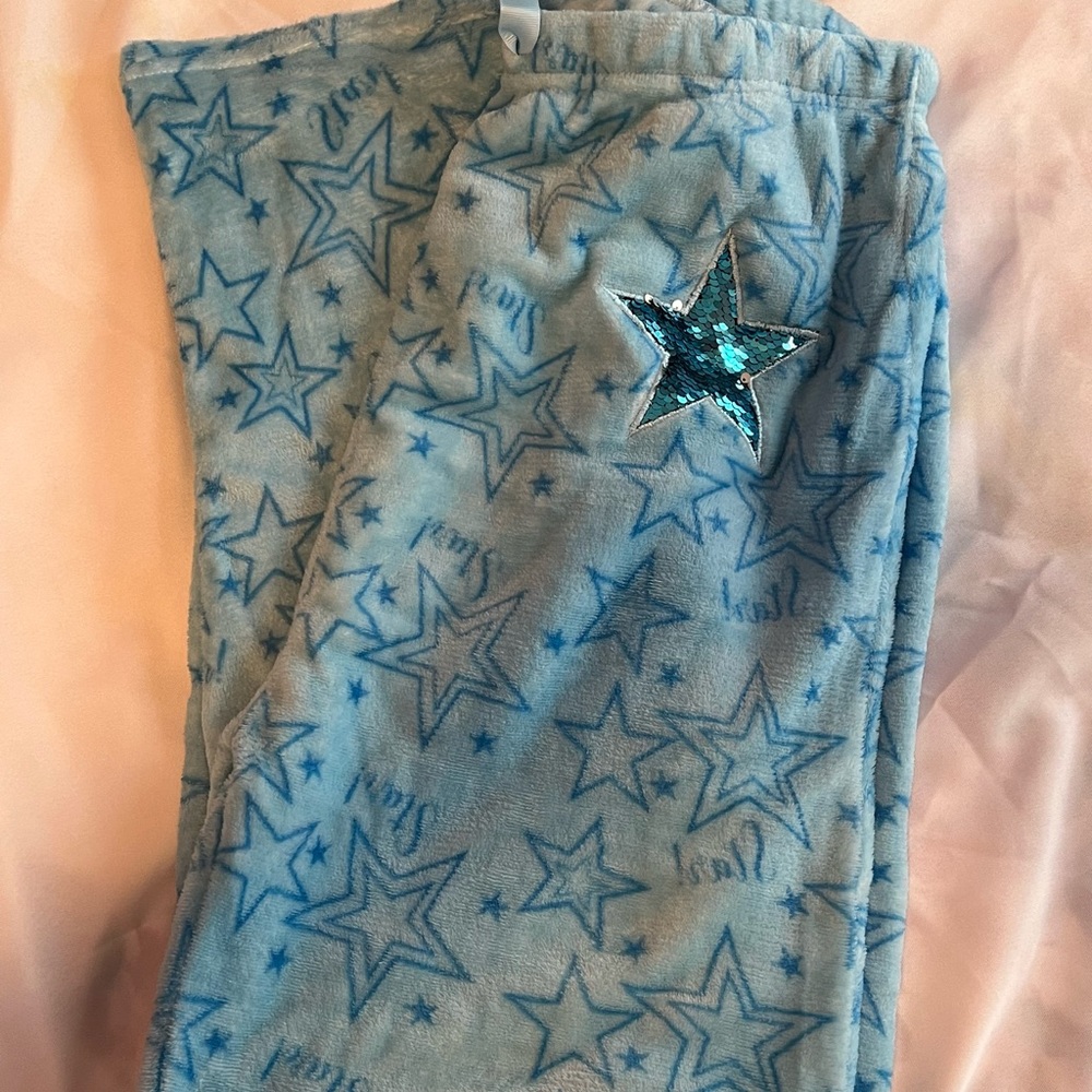 Mayfair Velvet Lounge Pants. Light blue stars. Size XL. NWT